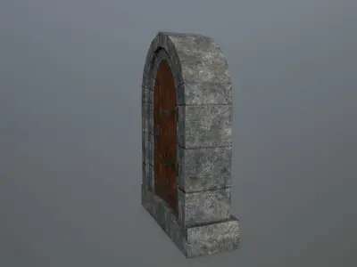Medieval Door Low-poly 3D model