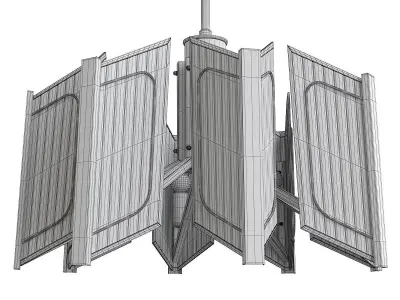  Distinctive Brass Etched Glass Chandelier Low-poly 3D model