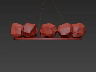 Gem Ring Single Tier Chandelier by Hammerton Studio 3D model