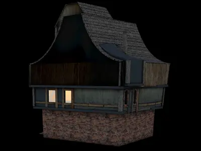 house wooden Low-poly 3D model buy