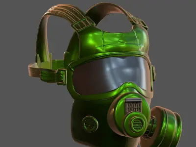 Gas mask helmet 3d model scifi Low-poly  Low-poly 3D model 190