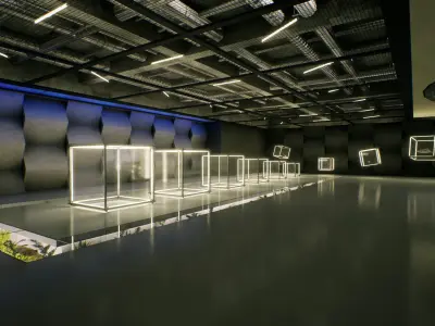 Cube Screen Stage Place 3D model