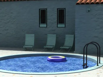 Mediterranean Villa Pool 3D model