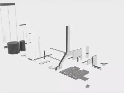 Sci-Fi Style Building Components 3D model