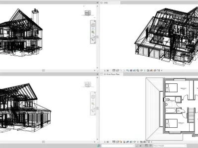 English 4 Bed detached house  3D model