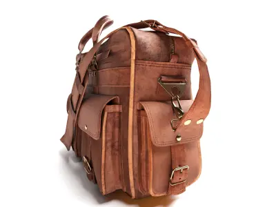 Sports leather bag 3D model