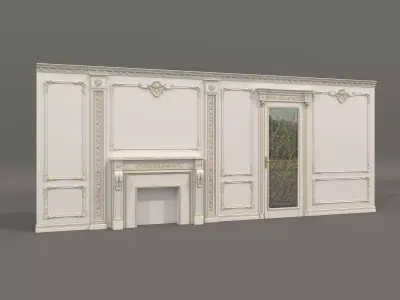 Wall Molding in Classic French style 42 3D model
