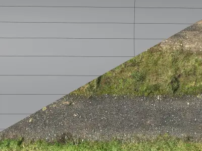 seamless countryroad - 56meter and lowpoly Low-poly 3D model