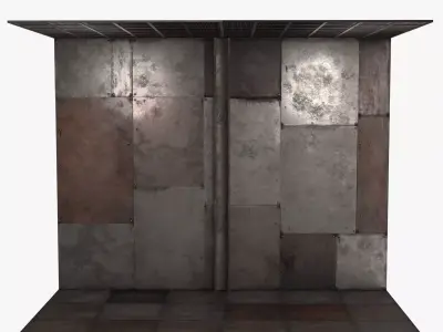 Rust Wall Floor Celling Module Low-poly 3D model