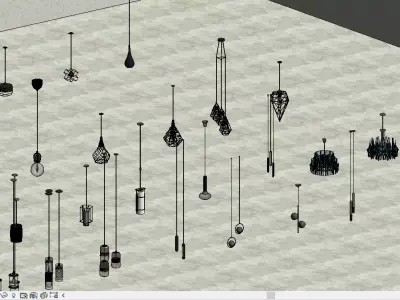 100 family revit  beautiful lights 3D model