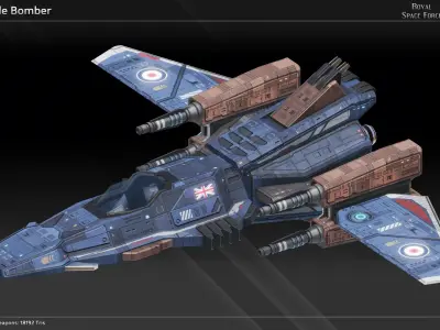 RSF Spaceship Modular Fighter Kit Low-poly 3D model