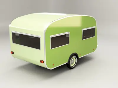  Green Classic Vintage Camping Caravan 