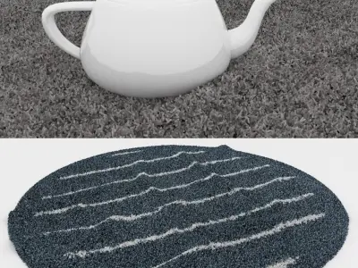 Round Rug Set 212 3D model