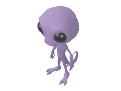 Cartoon Alien v2 004 Low-poly 3D model