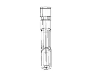 Plastic Barrier Pole Low-poly 3D model