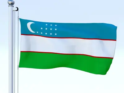 All Asian Flag Pack Low-poly 3D model