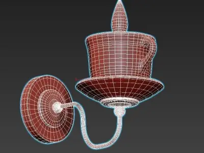 servizio-a6483ap-1wh wall sconce with cup and saucer 3D model