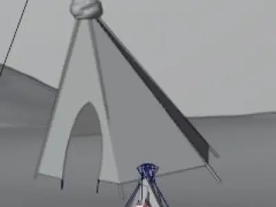 Indians teepee in desert Free low-poly 3D model