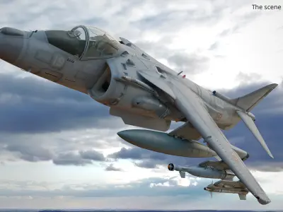  Spanish Navy Harrier VTOL Aircraft Light Rigged 