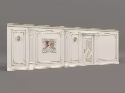 Wall Molding in Classic French style 48 3D model