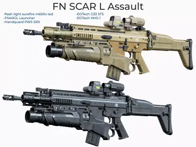 Modular tactical FN SCAR 3D Model Pack