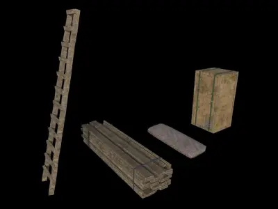 Junk Prop pack Low-poly 3D model