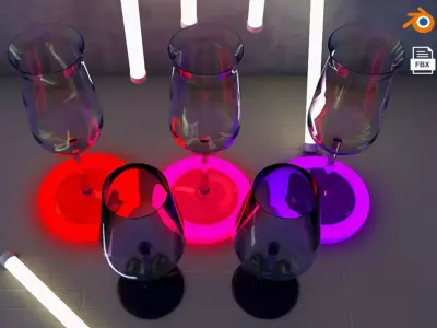 Wine glass Riesling Dry Champagne cocktail barware 3D model