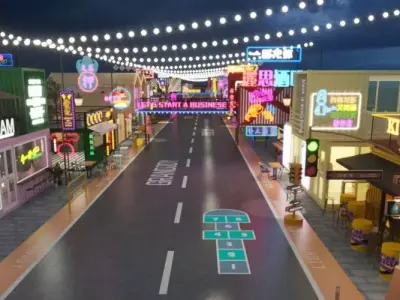 Container-converted Snack Street 3D model