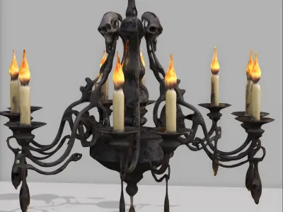 gothic chandelier Low-poly 3D model