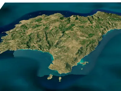 Cythera island 3d model terrain Low-poly 3D model