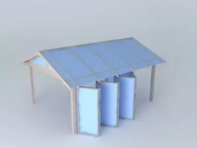 Patio whith folding doors Free 3D model