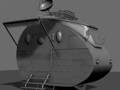 Stylized Cartoonic spaceship 3D model