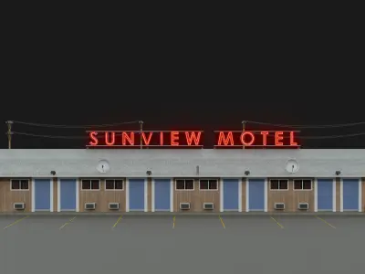American Motel 3D Model Low-poly 3D model