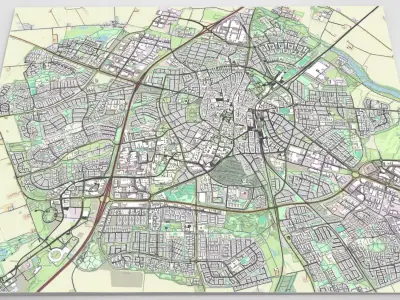 Cityscape Lund Sweden 3D model