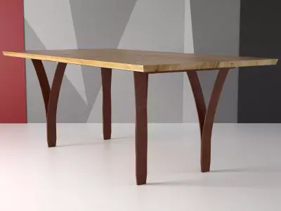 Gap dining table with metal legs 3D model