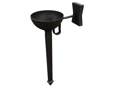 Medieval Torch Low-poly 3D model 19