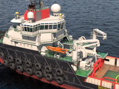  Bylgia Anchor Handling Tug with Helicopter 