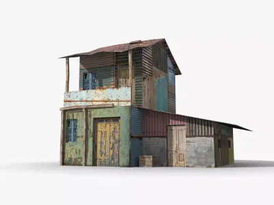 Slum x3 Low-poly 3D model