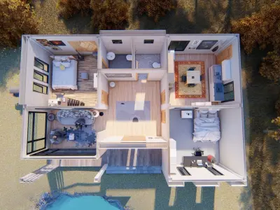 Modern House T7 3D model