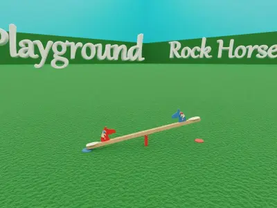 Outdoor Playground - Rocking Horse 3D model