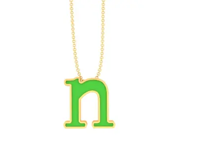 Kids Alphabet N Pendants 3dm STL OBJ FBX Renders Details 3D print model