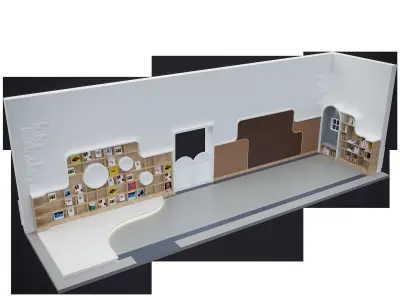 Children reading rooms kindergartens activity rooms 3D model