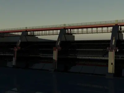 bridge dam  3D model 3D model