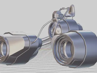 Hover Bike Low-poly 3D model