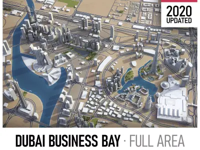 Dubai Business Bay Low-poly 3D model