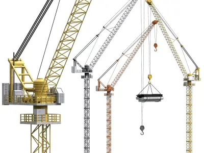 Construction Tower Crane Low-poly Low-poly 3D model