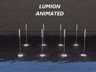 Lumion fountain - animated Low-poly 3D model