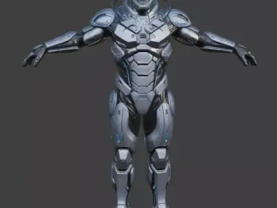 Futuristic Sci-Fi Armored Soldier 3D Model 3D model