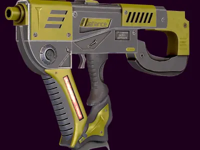  Sci-fi Machine Gun DRD51 Low-poly 3D model