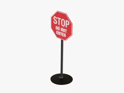 Street Sign 3 Low-poly 3D model